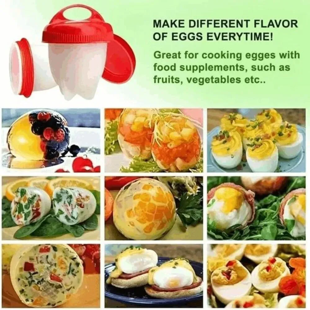 Silicone Egg Boiler Heat Resistant Cooking Cups - 6 Piece